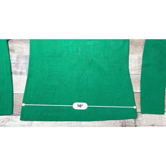 Ett:wa Anthropologie Green Ribbed Knit Sweater SMALL Preppy Yuppie Old Money - Picture 7 of 11